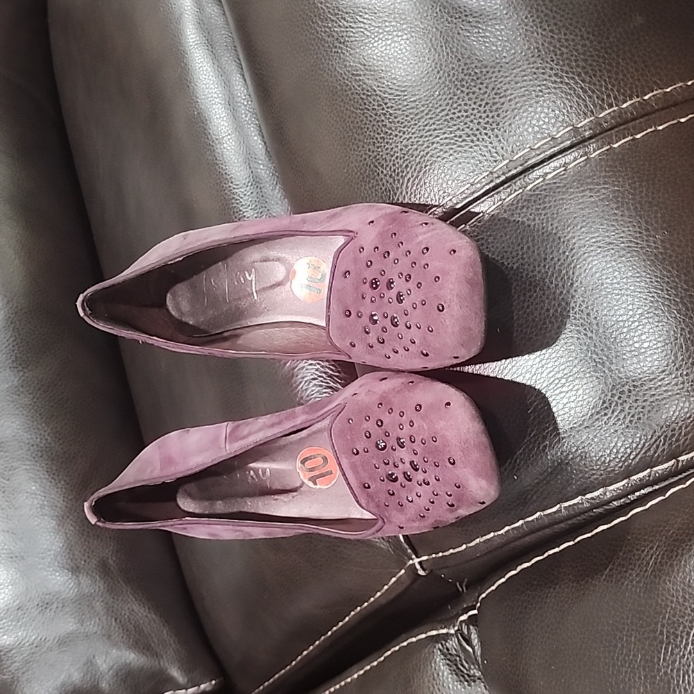 Suede wedges purple wine color